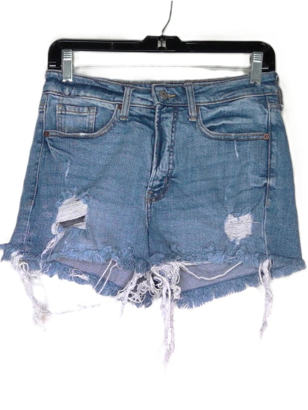 Old Navy OG Shorts Straight High Rise Distressed Destroyed Medium Wash Sz 4